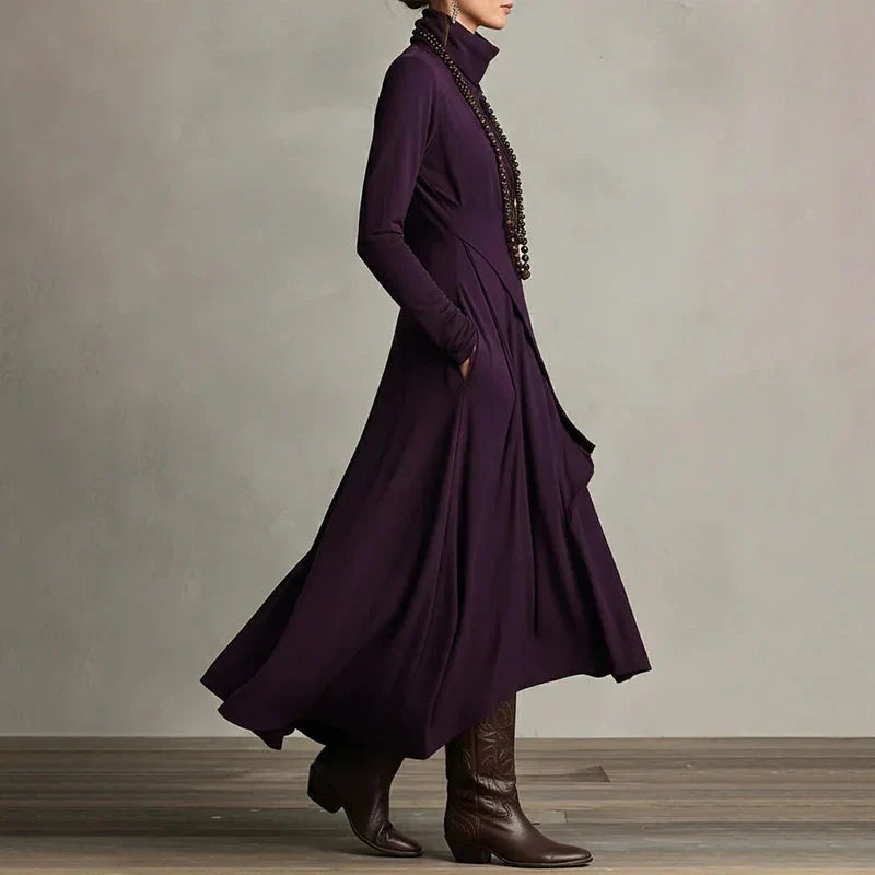 Elena | Vestido Maxi Elegante Cuello Alto - Clara del Azahar
